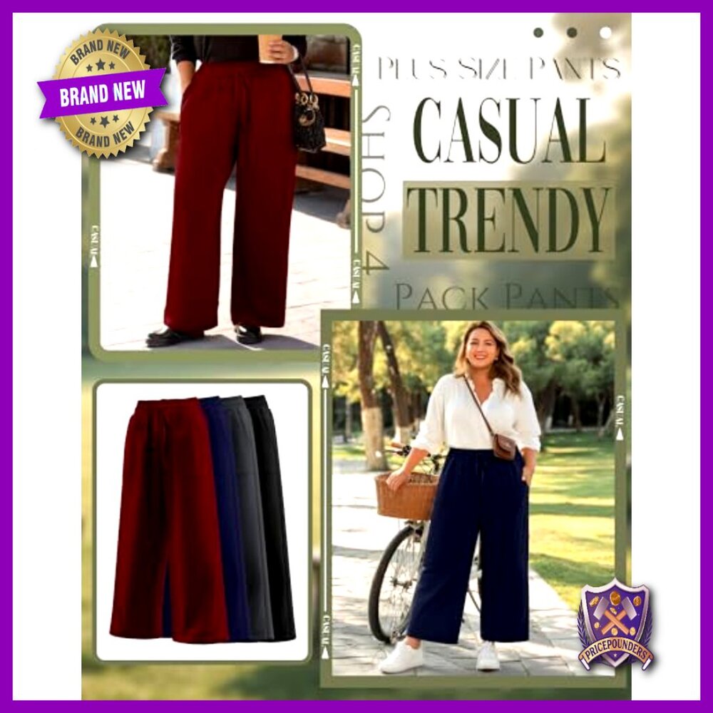 Plus Size Drawstring Yoga Pants With Pockets Wide… - image 5